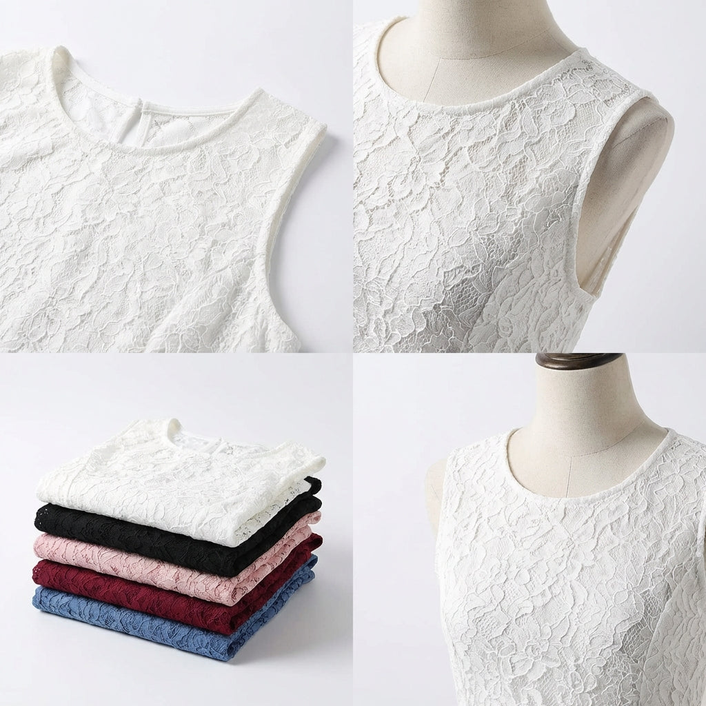 Elegant Floral Lace Vest - Women's Sleeveless Summer Top (S-5XL)